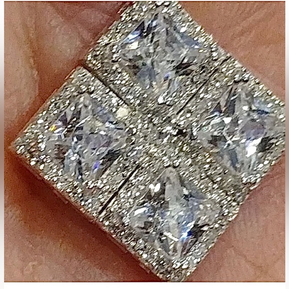 Sparkling Princess Cut Sterling Bracelet - Picture 7 of 10